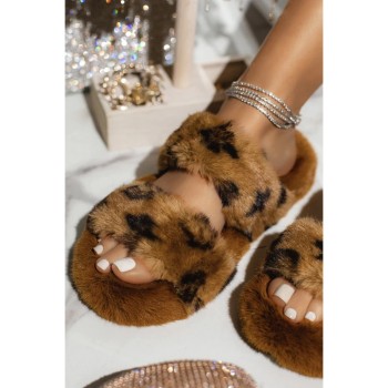 Indoor Fur Slippers House Full Furry Soft Fluffy Plush Platform Flats Heel Non Slip